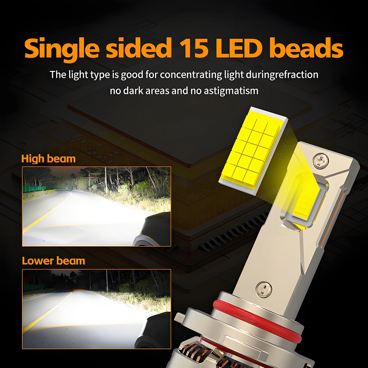 60W High-brightness Mini LED Headlamps for Automobiles